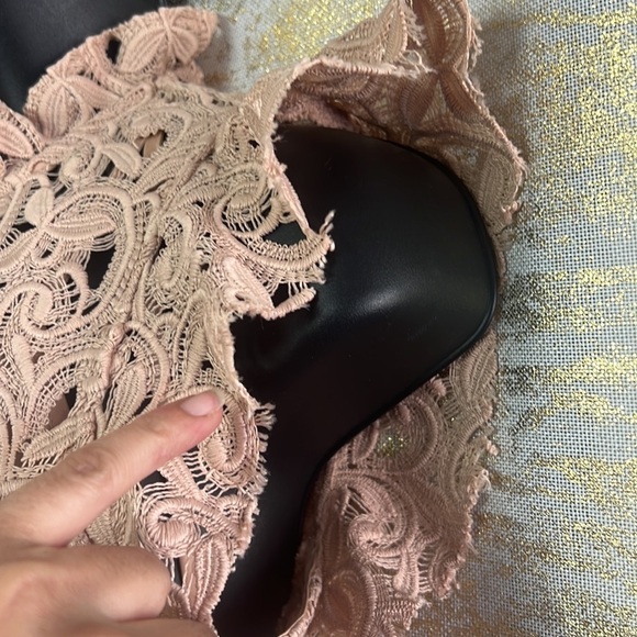 Zara Women’s Blush Pink Guipure Lace Knee Length Dress Size S - Picture 17 of 17